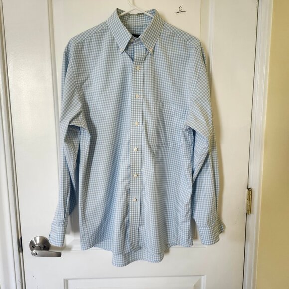 Jos a bank traveler collection button down collar solid dress shirt blue size M - Picture 4 of 12